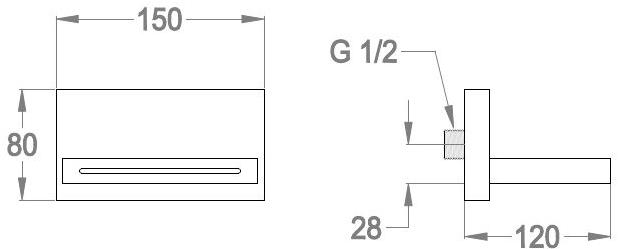 Fir Italia Настенный хромированный излив New playone 90 8549202 - Вид №2