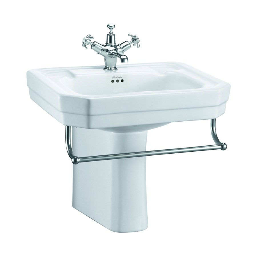 Burlington Victorian Раковина 61 см в викторианском стиле и полупьедестал с 1 отверстием под смеситель B3 1TH P8 