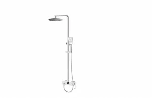 Душевая стойка со смесителем для верхнего и ручного душа BelBagno LUCE LUC-DOCM-CRM