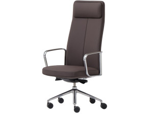 5-спицевое кожаное вращающееся офисное кресло с высокой спинкой