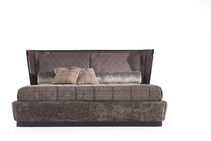 ETRO Home Interiors Кровать king size из бархата с мягким изголовьем Caral sun-id-1383576 - Вид №1