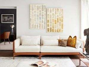 Duvivier Canapés Секционный модульный диван со съемным чехлом из кожи и ткани Jules