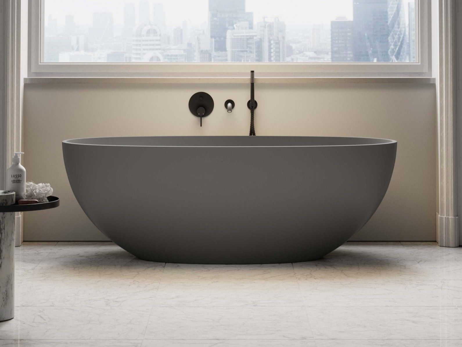 Овальная ванна в центре комнаты из смолы LUSSO Пикассо ARCH-00125611