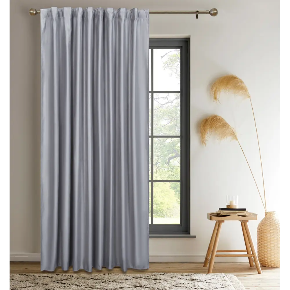 Штора KREAFORTA Manchester бархатная с лентой 200x280 см темно-серый 89405471 STLM-1581223