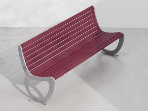 Оцинкованная стальная скамья со спинкой