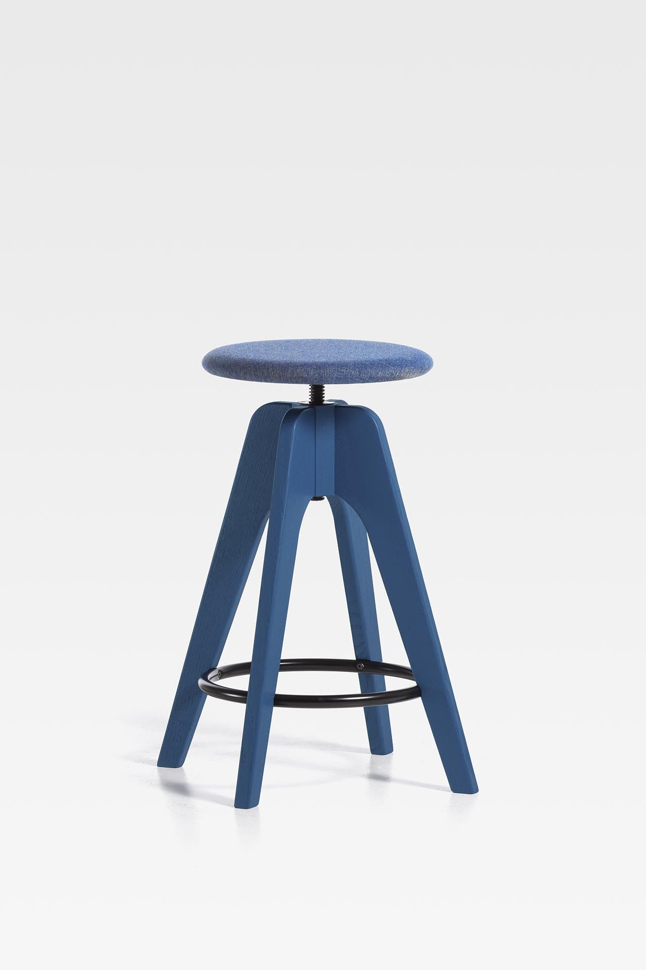 Регулируемая по высоте деревянная табуретка с мягким сиденьем SIPA Tommy ARCH-00150891 - Вид №8