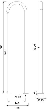 Ceadesign Излив из нержавеющей стали, установленный на террасе Free ideas Fre 205 - Вид №1