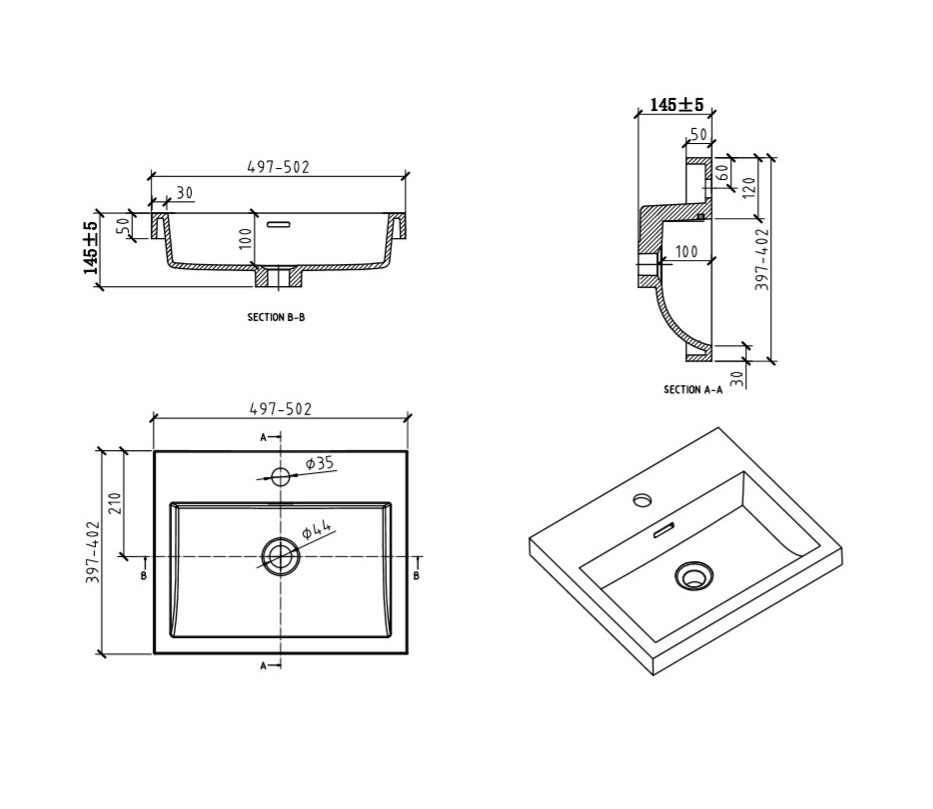 Мебель для ванной BelBagno PIETRA MINI-500-PT  - Вид №5