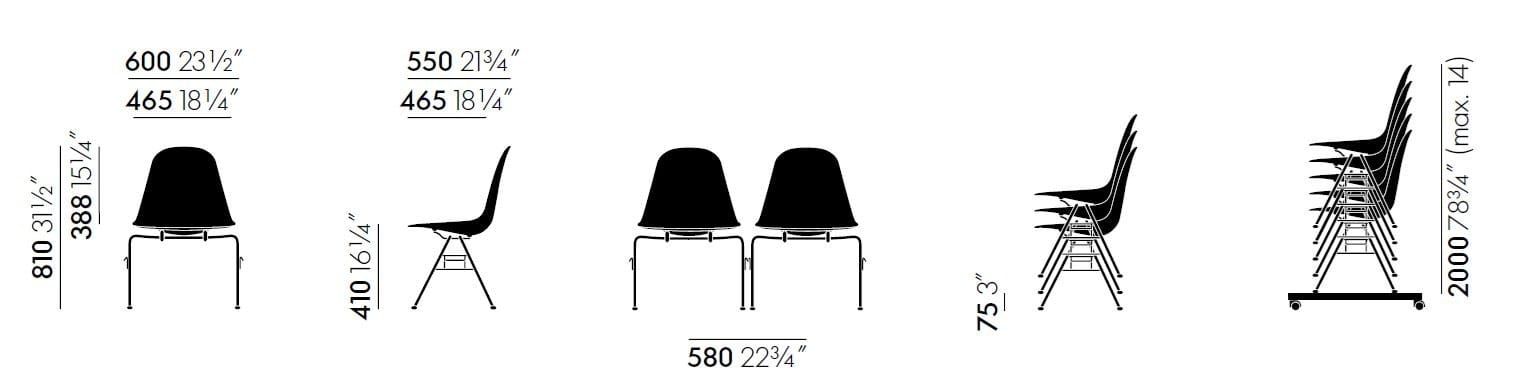 Штабелируемый стул для конференций из ткани VITRA Eames Plastic Chair ARCH-00131379 - Вид №7