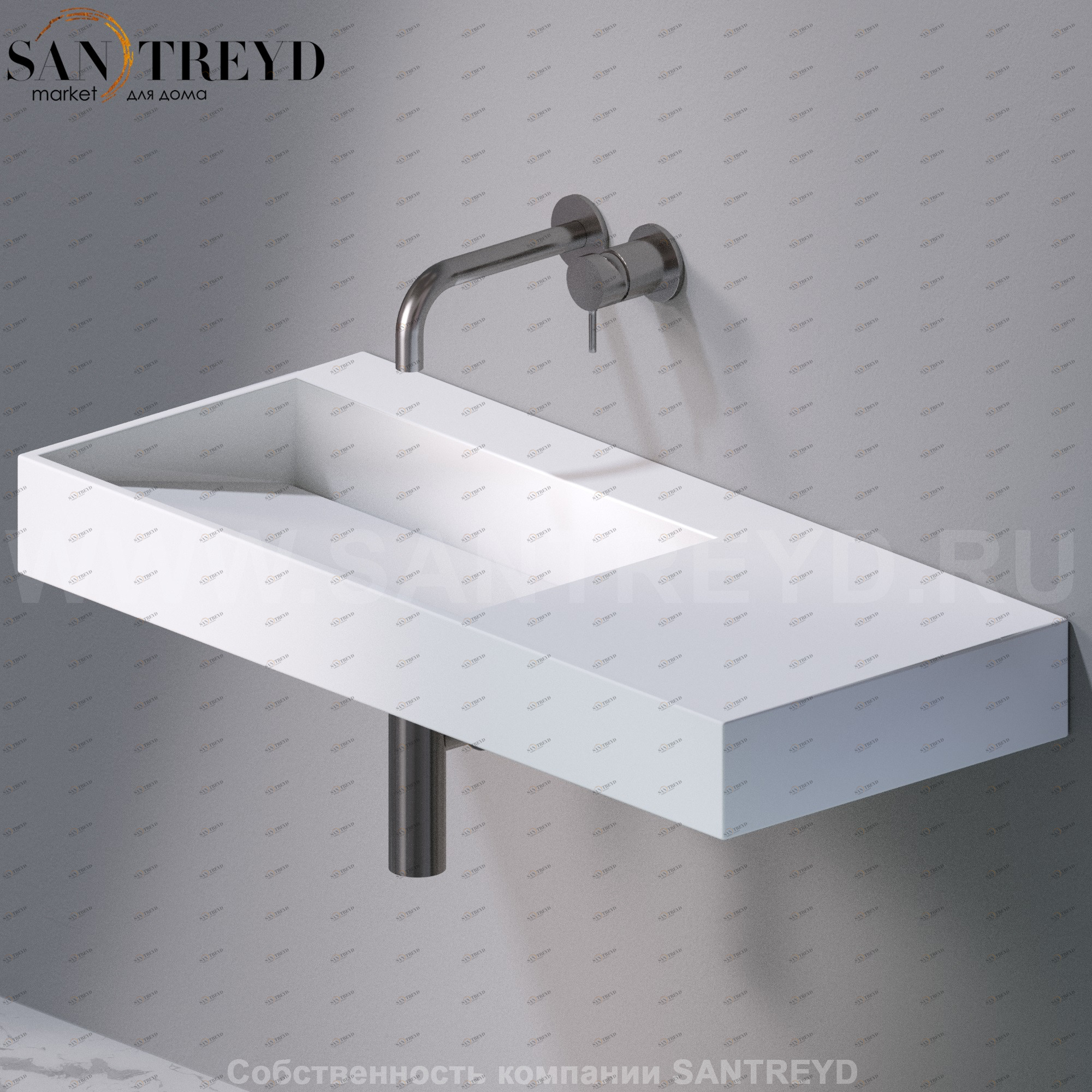 L013T1RPV4.101 Подвесная раковина настенная прямоугольная A. e T. Italia P35 белая AeT ITALIA