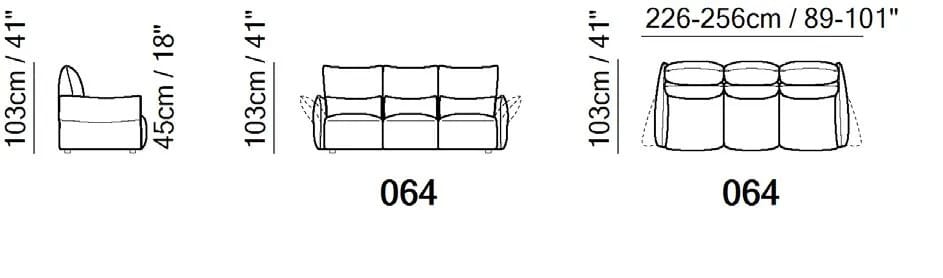 3-местный кожаный диван для ног Natuzzi Italia Wellbe ARCH-00099274 - Вид №4