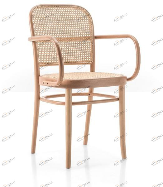 Wiener GTV Design Стул из бука и венской соломы с подлокотниками N. 811 sun-id-1400992