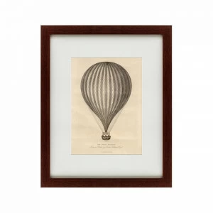 Литография на тонированной бумаге 42х52 см The Great Balloon, 1788 КАРТИНЫ В КВАРТИРУ  135622 Белый;коричневый;разноцветный