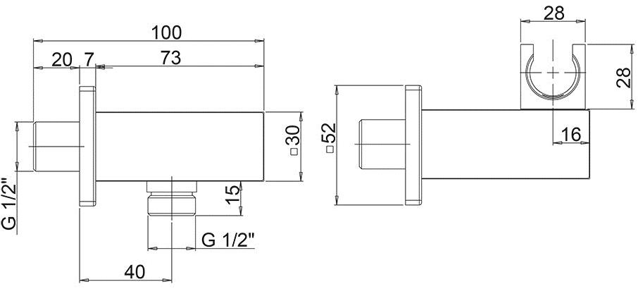 Paini - 50CR480Q вывод для воды с держателем  - Вид №1