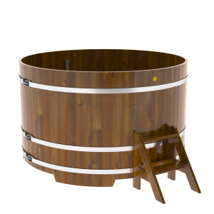 2240 Купель круглая из лиственницы Рустик d=1,80х1,1 морёная Alyarus