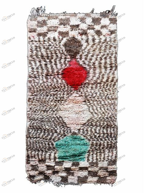 AFOLKI Прямоугольный шерстяной коврик с длинным ворсом и узором Boujad Taa220be