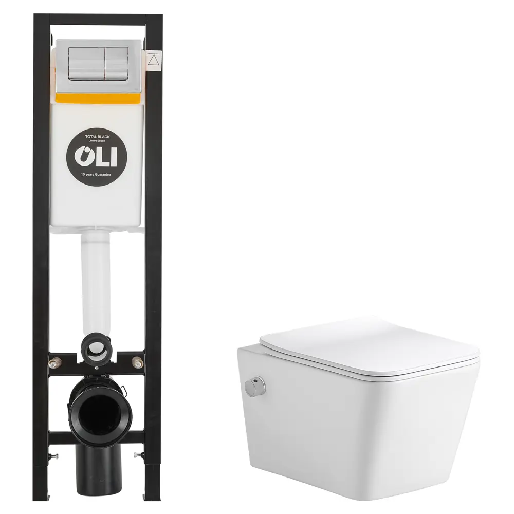 Комплект инсталляции Oli Quadra с унитазом тип ободка открытый Glory STLM-2065338