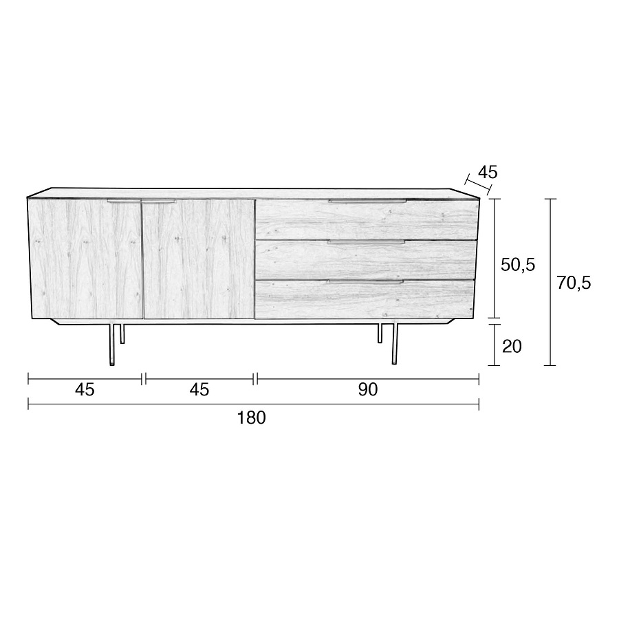 Тумба Travis, орех Zuiver 4300013 - Вид №8