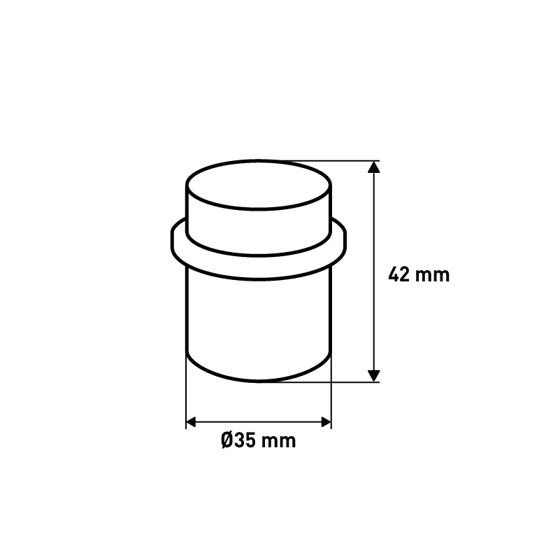 Дверной стопор , 35x35x42 мм, хром LJPS0041 Public Steel Россия  - Вид №1