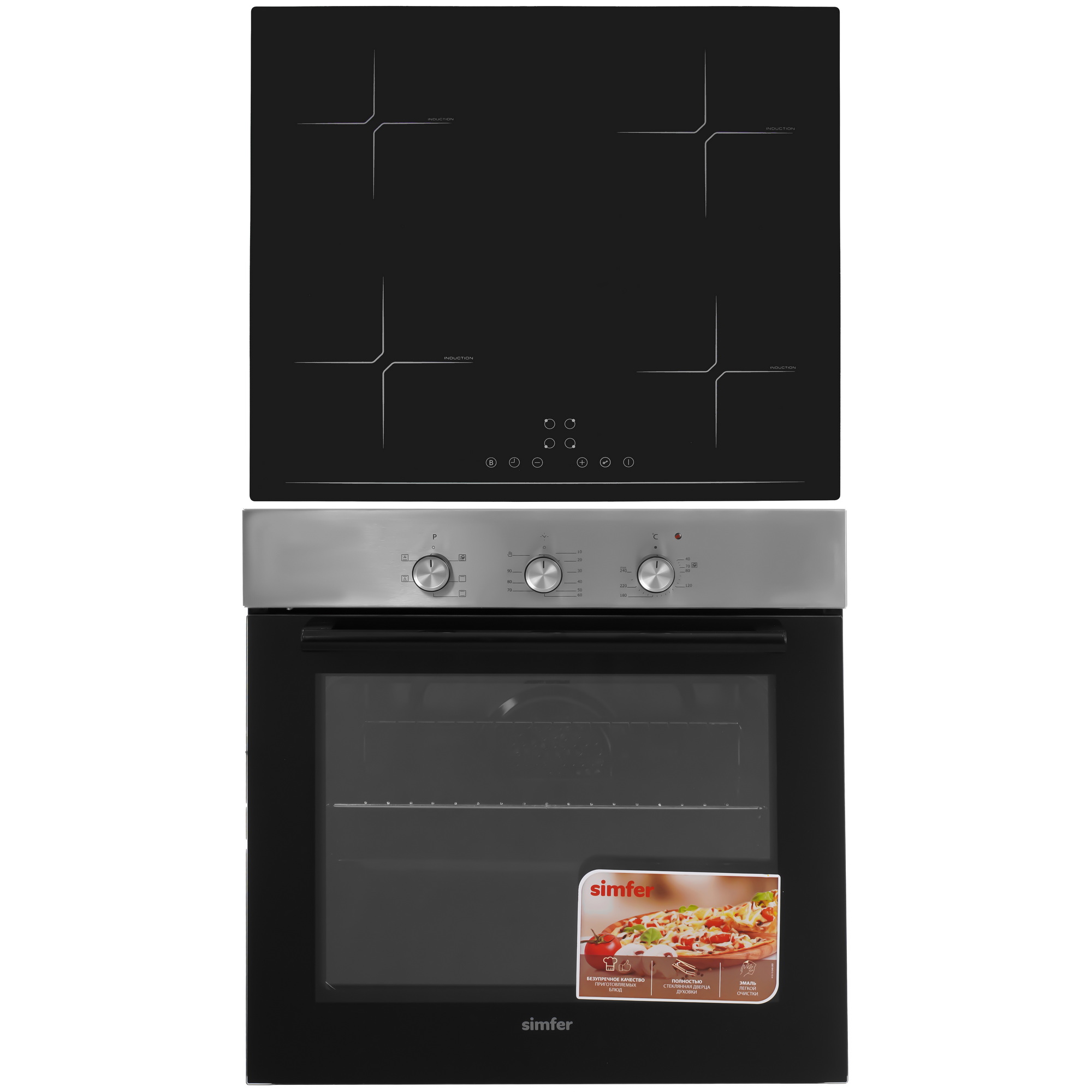 9280251 Духовой шкаф электрический Simfer B6EM16001 + Варочная поверхность индукционная Simfer H60I74S003 STDN-0108861