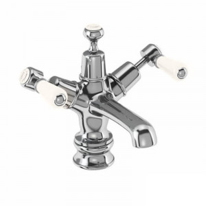 Burlington Смеситель для раковины Kensington Regent с отходами Click-Clack Четверть оборота с акцентом Медичи KER6-QT MED