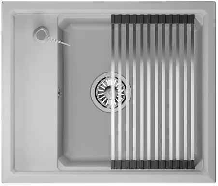 KS-6004, АРКТИК (БЕЛЫЙ), кухонная мойка, кварц