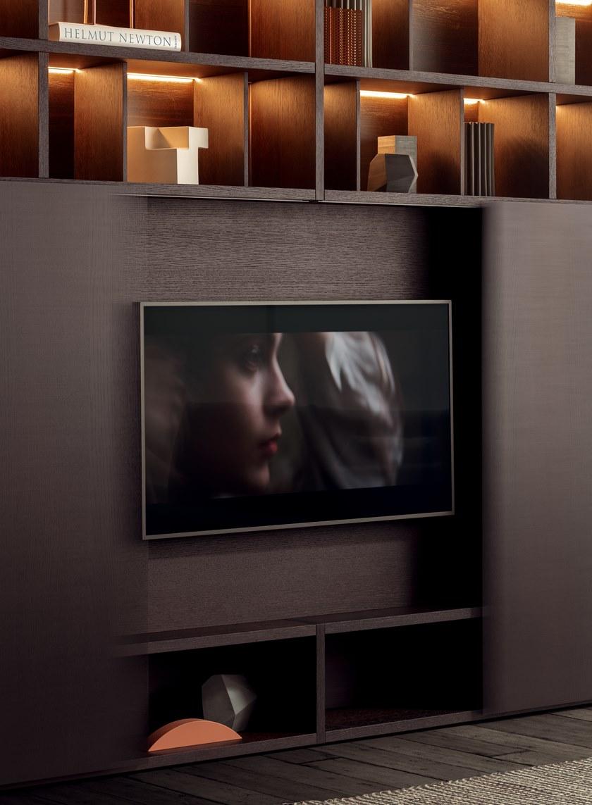 PIANCA Модульный деревянный книжный шкаф с раздвижными дверцами Spazioteca sun-id-1428048 - Вид №1