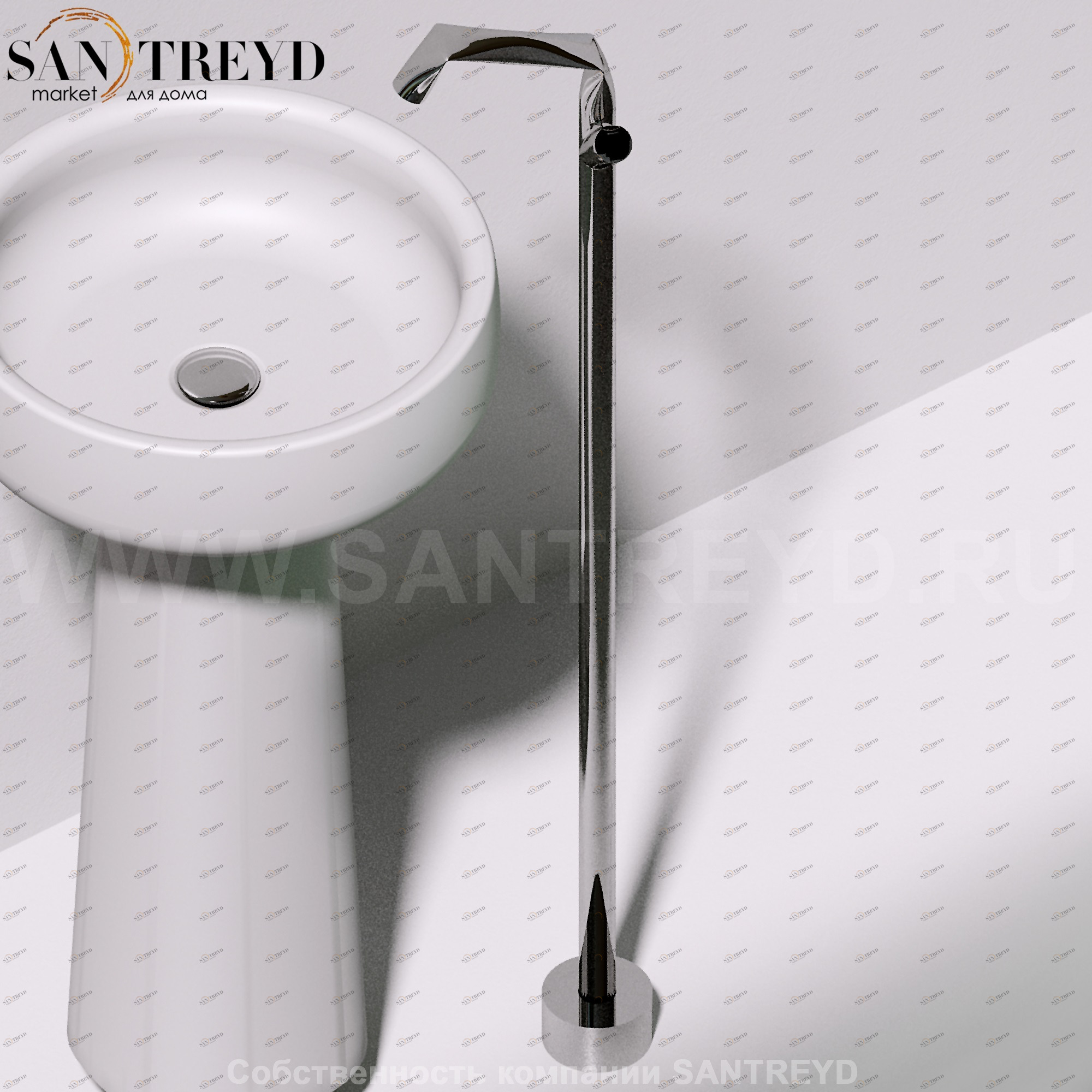 Flaminia FOLD Напольный смеситель для раковины хромированный FL3052 Ceramica Flaminia