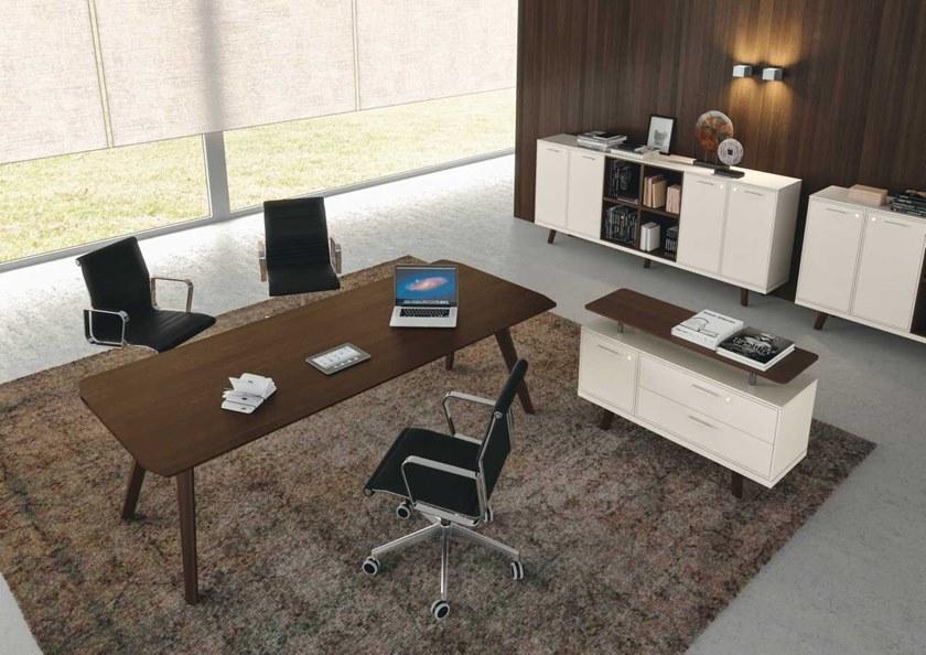 Bralco Мебель для офиса из лакированного дуба с распашными дверцами Rail sun-id-1357978 - Вид №2