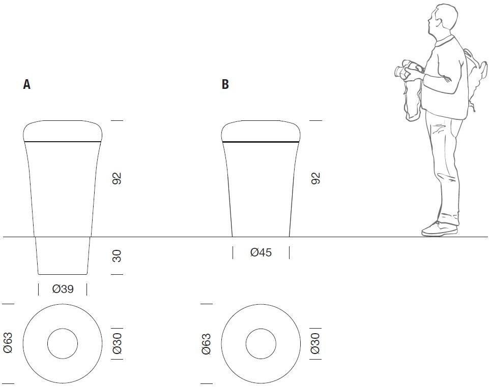 URBIDERMIS Пластиковая урна для мусора с крышкой для улицы sun-id-1417259 - Вид №2