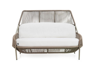 Ткань сад диван с высокой спинкой