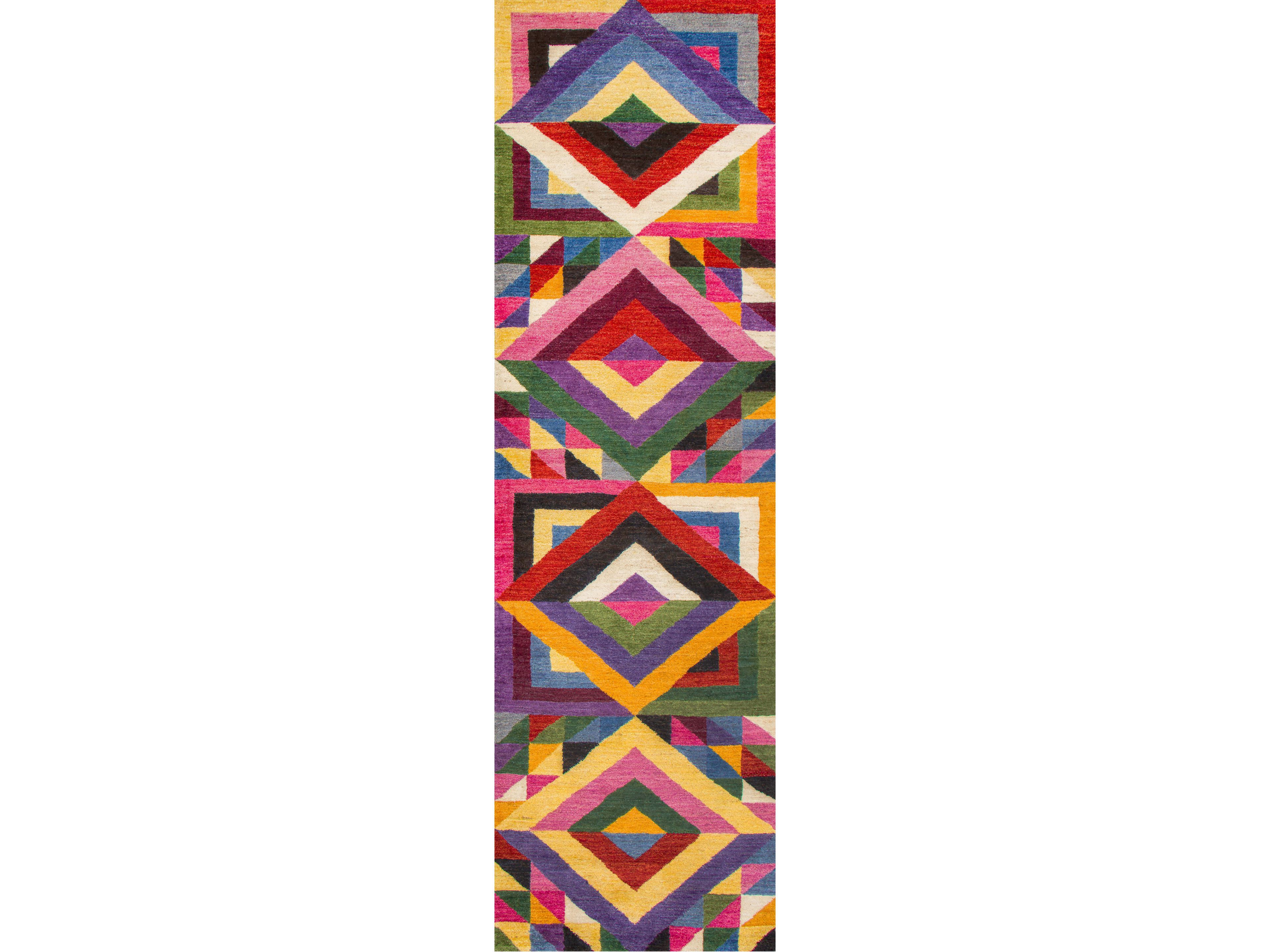 Шерстяной прямоугольный клетчатый ковер Zollanvari Gabbehs Geometric ARCH-00138220