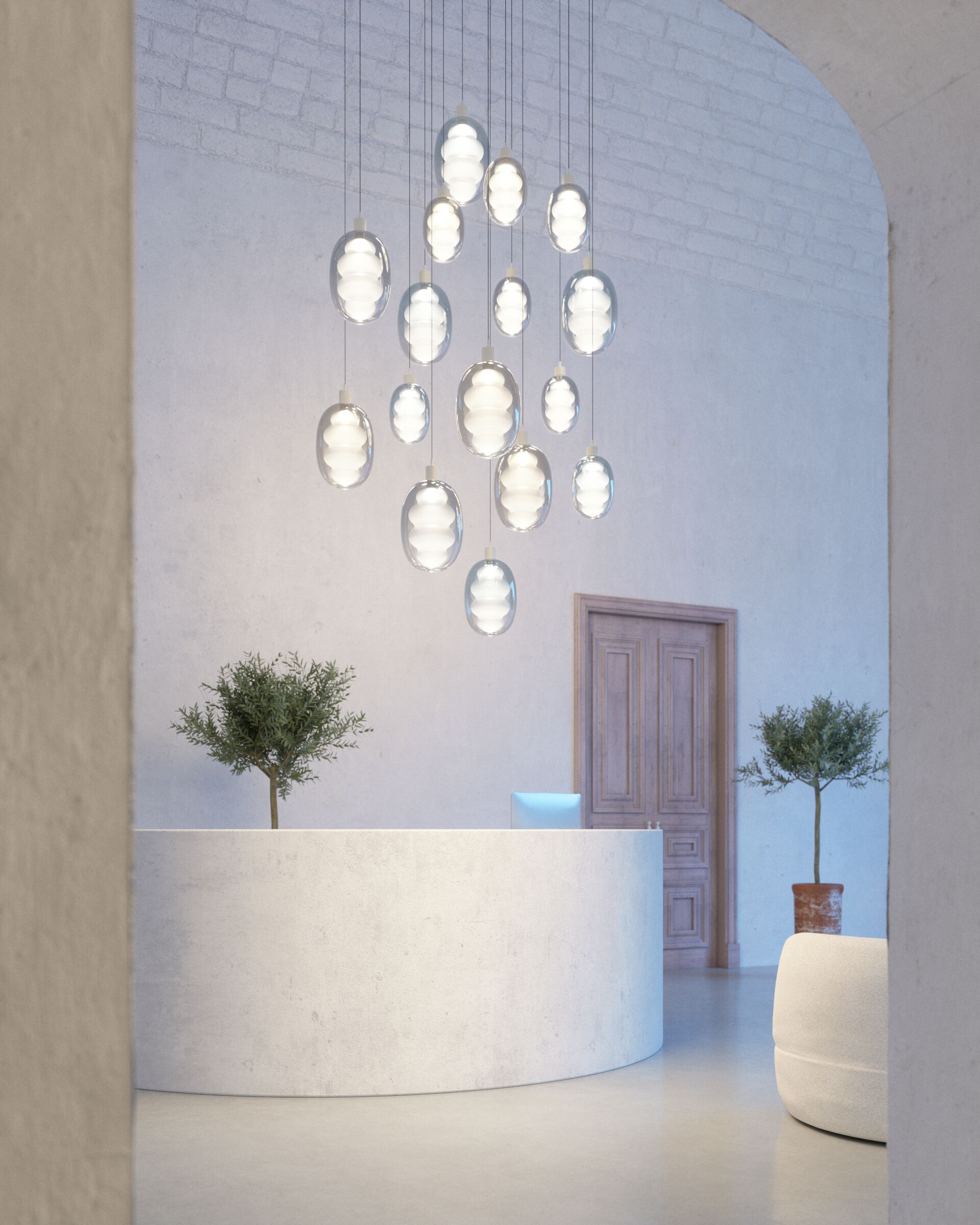 Стеклянный светодиодный подвесной светильник Cangini & Tucci Dalma ARCH-00093570 - Вид №2