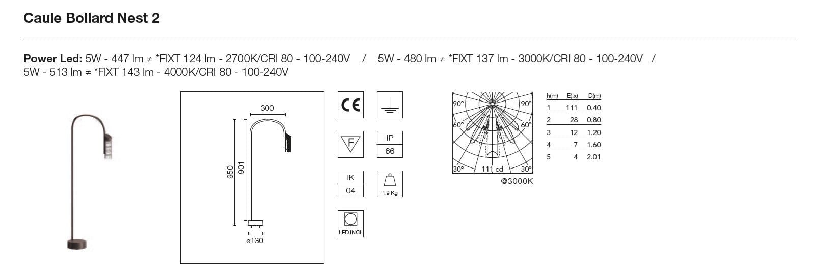 Светодиодный светильник из нержавеющей стали Flos Outdoor Collection-Bollard ARCH-00146674 - Вид №8