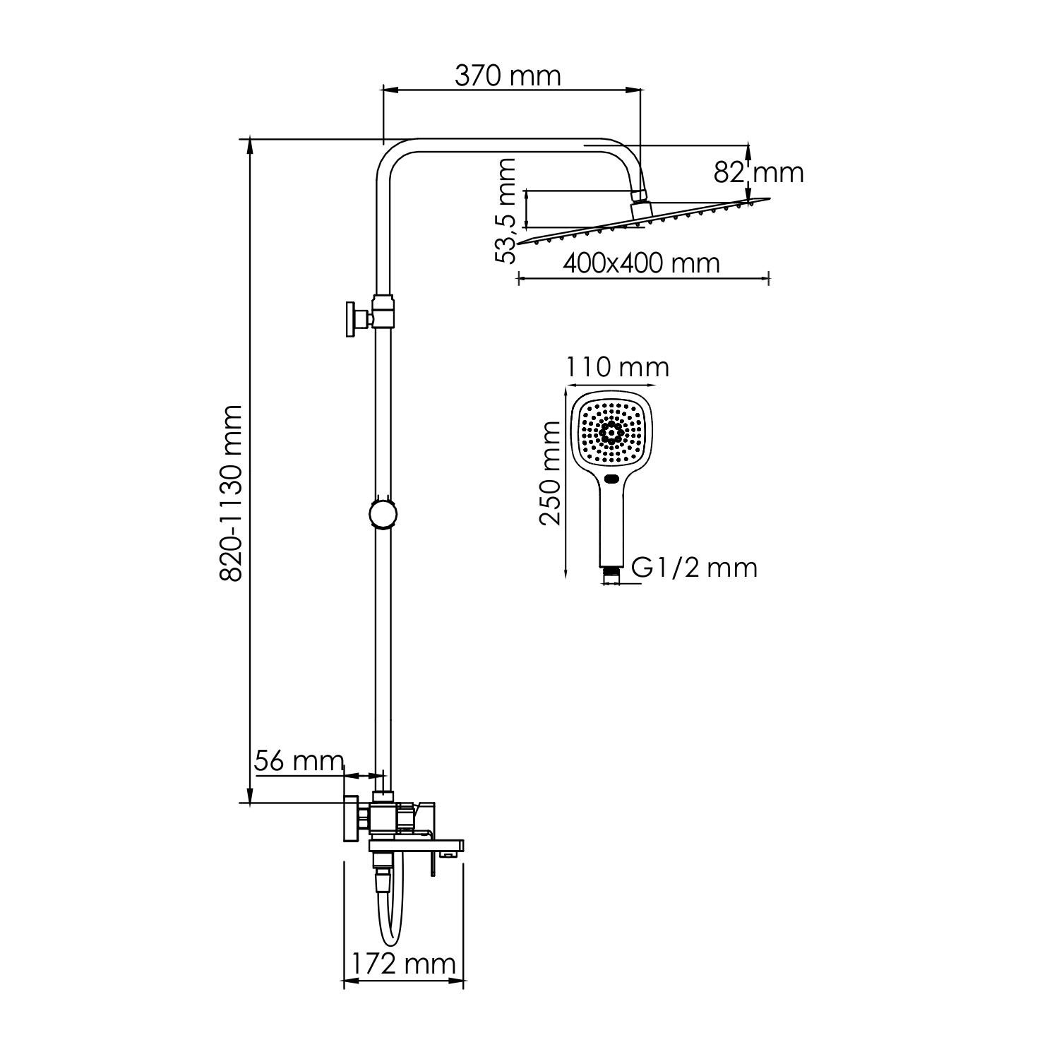 A177.119.065.087.CH Душевой комплект со смесителем WasserKRAFT  - Вид №1