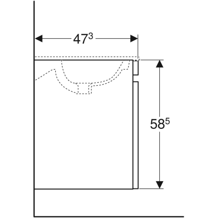 869532000 Шкафчик для двойной встраиваемой раковины Geberit Renova Plan, с двумя выдвижными ящиками и двумя внутренними выдвижными ящиками Geberit  - Вид №4