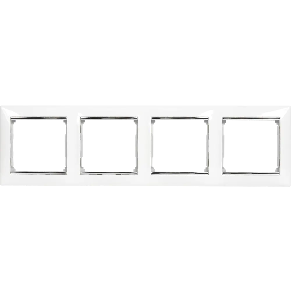 Рамка Legrand Valena Classic на 4 поста - белый с серебристым штрихом 82365940 STLM-0025550