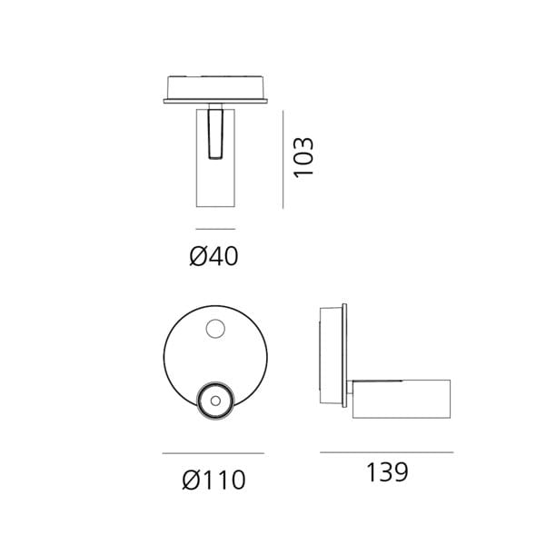 Алюминиевый светодиодный настенный светильник Artemide вектор ARCH-00091692 - Вид №8