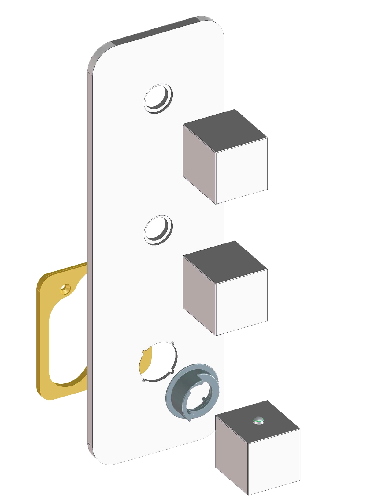 Z032204 + Z030201 000 Смеситель & запорный кран Cube 2 Outlets LP BOSSINI  - Вид №2