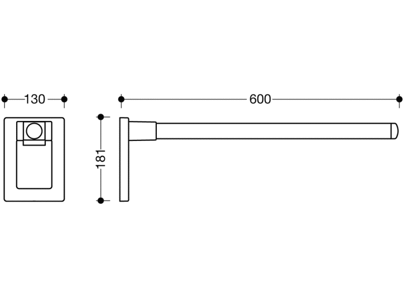 950.50.11090 Откидная опорная рейка моно HEWI Stützen  - Вид №1