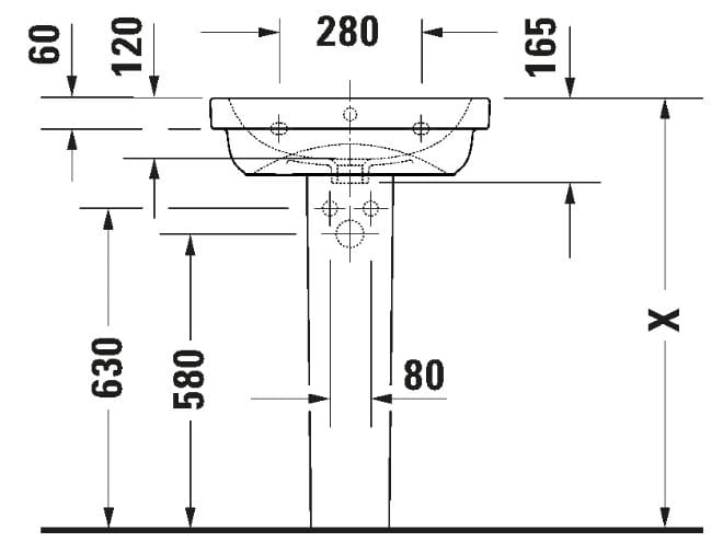 Керамическая раковина с переливом Duravit D-Code ARCH-00080482 - Вид №4