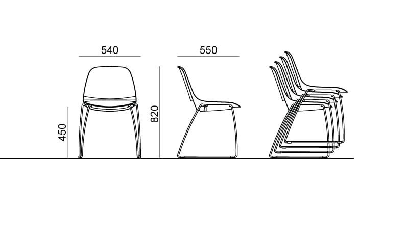 Штабелируемый стул с мягким сиденьем Diemmebi ARCH-00126934 - Вид №6