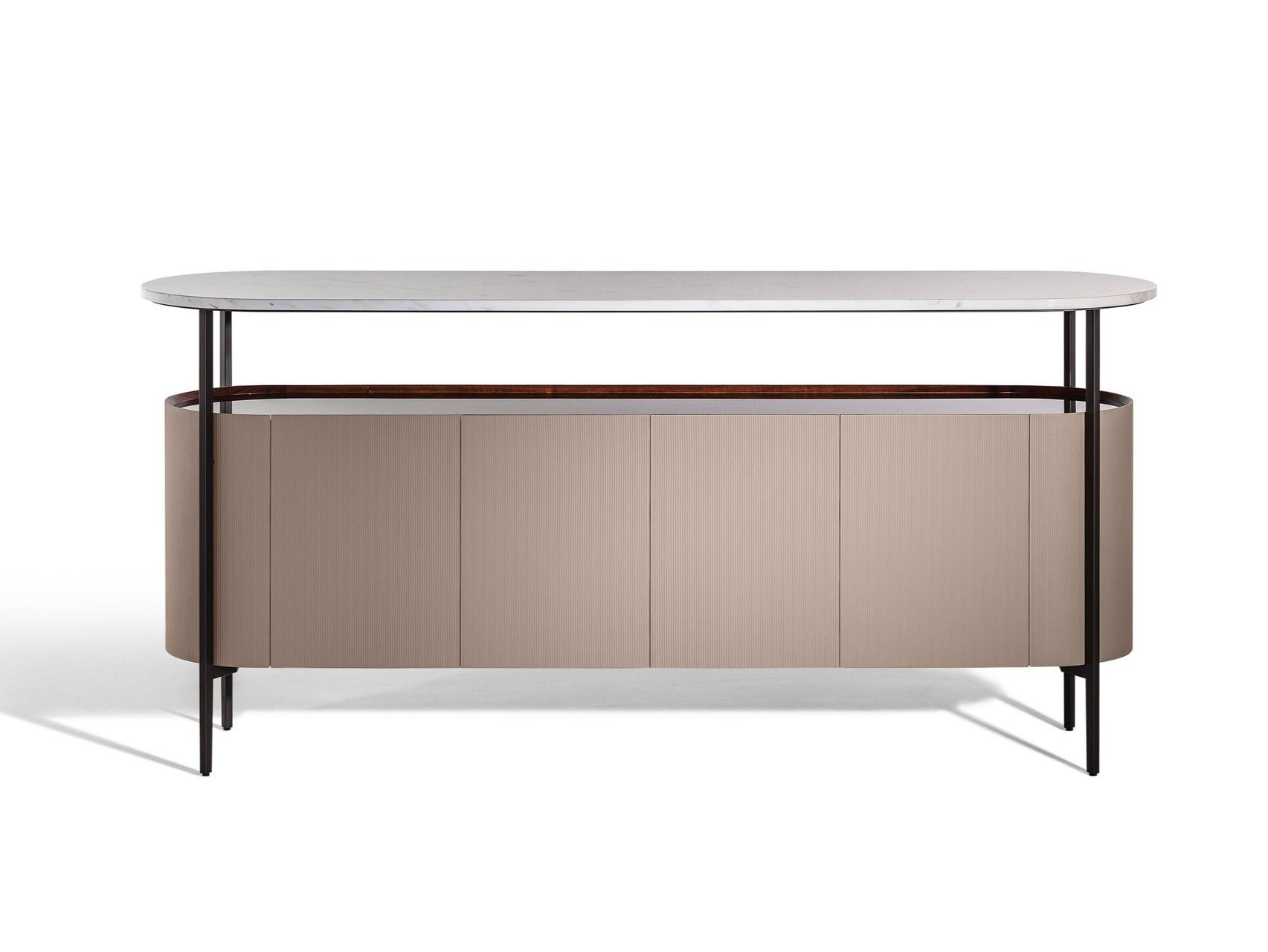 Шкаф с кожаной обивкой и мраморной столешницей Poltrona Frau коллекция-мебель и аксессуары ARCH-00147073