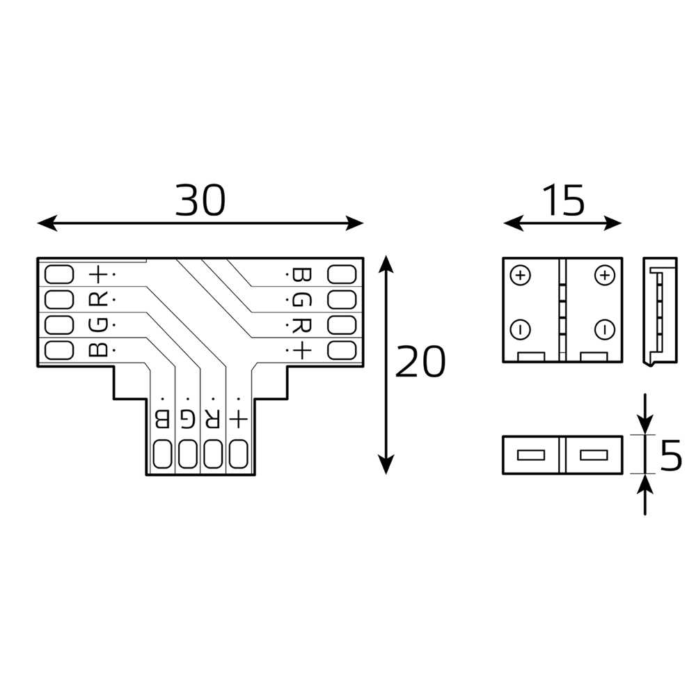 Коннектор для соединения светодиодной ленты с RGB контроллером 3014/5050/5060/5630 10 мм IP20 цвет белый 88282051 STLM-2188140 Santreyd  - Вид №2