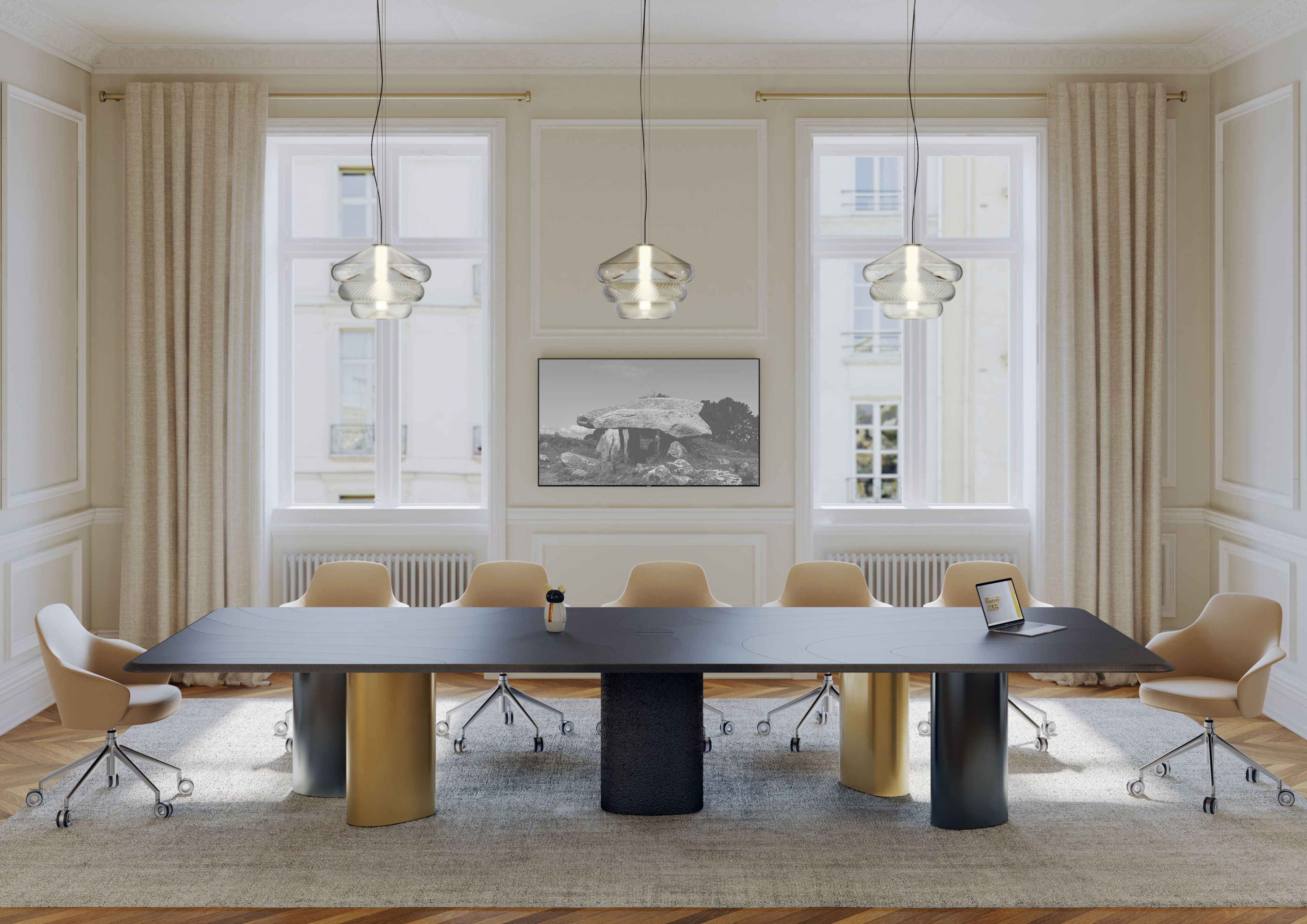 Прямоугольный стол для совещаний из МДФ Cider Edition Monolithes ARCH-00085364 - Вид №2