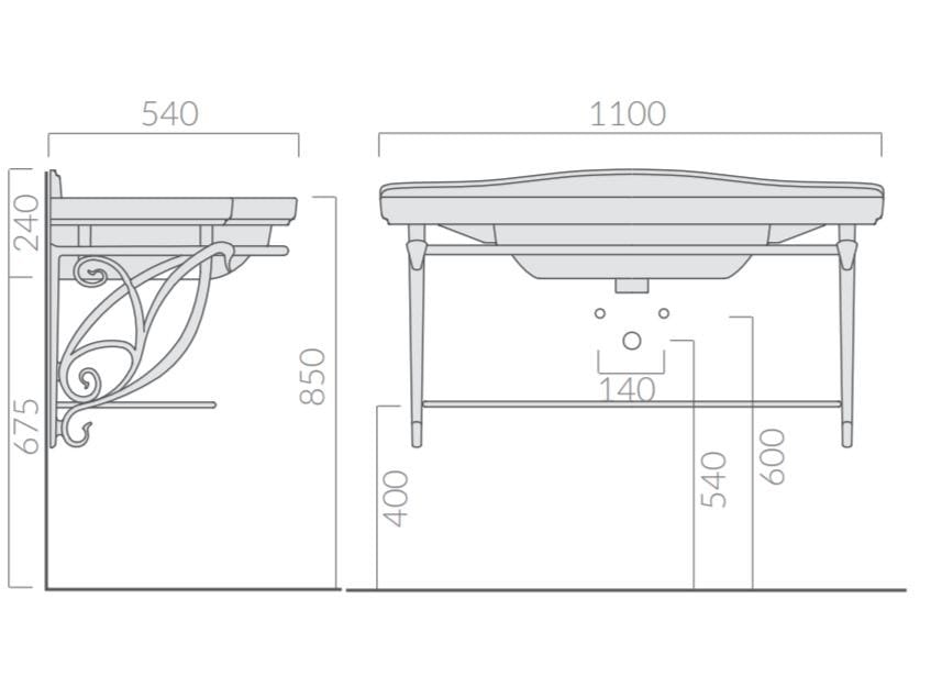 Алюминиевый подвесной умывальник Galassia ETHOS ARCH-00103510 - Вид №2