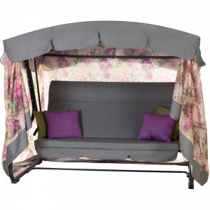 82492361 Качели садовые Элиз 3-х местные (до 280 кг) серый/ сиреневый