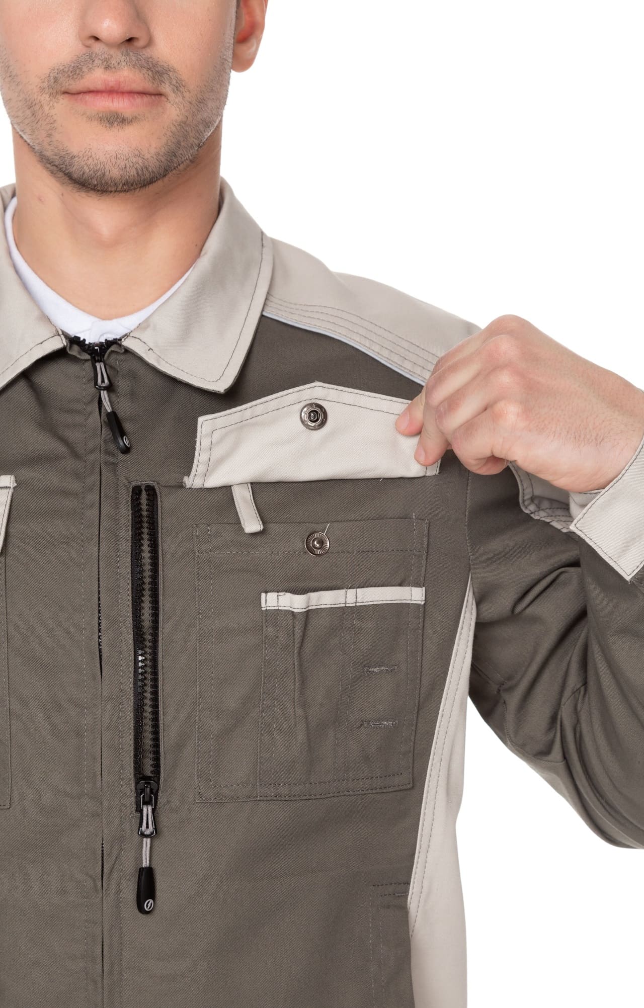 4957099 Костюм  NEW серый хаки с серым песком STATUS  Летняя спецодежда  размер 48-50/170-176  - Вид №15