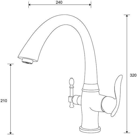 Смеситель ZorG Sanitary ZR 340 YF SATIN для кухонной мойки, сталь - Вид №1