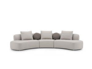 4-местный кожаный модульный изогнутый диван